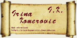 Irina Komerović vizit kartica